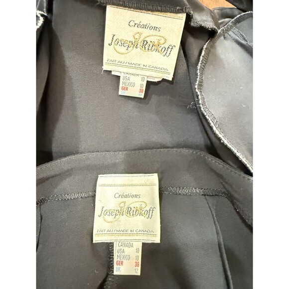 Joseph Ribkoff Black Halter Blazer Dress 2in1 Sheer Overlay Sheer Sleeve Size 10 - Picture 12 of 16